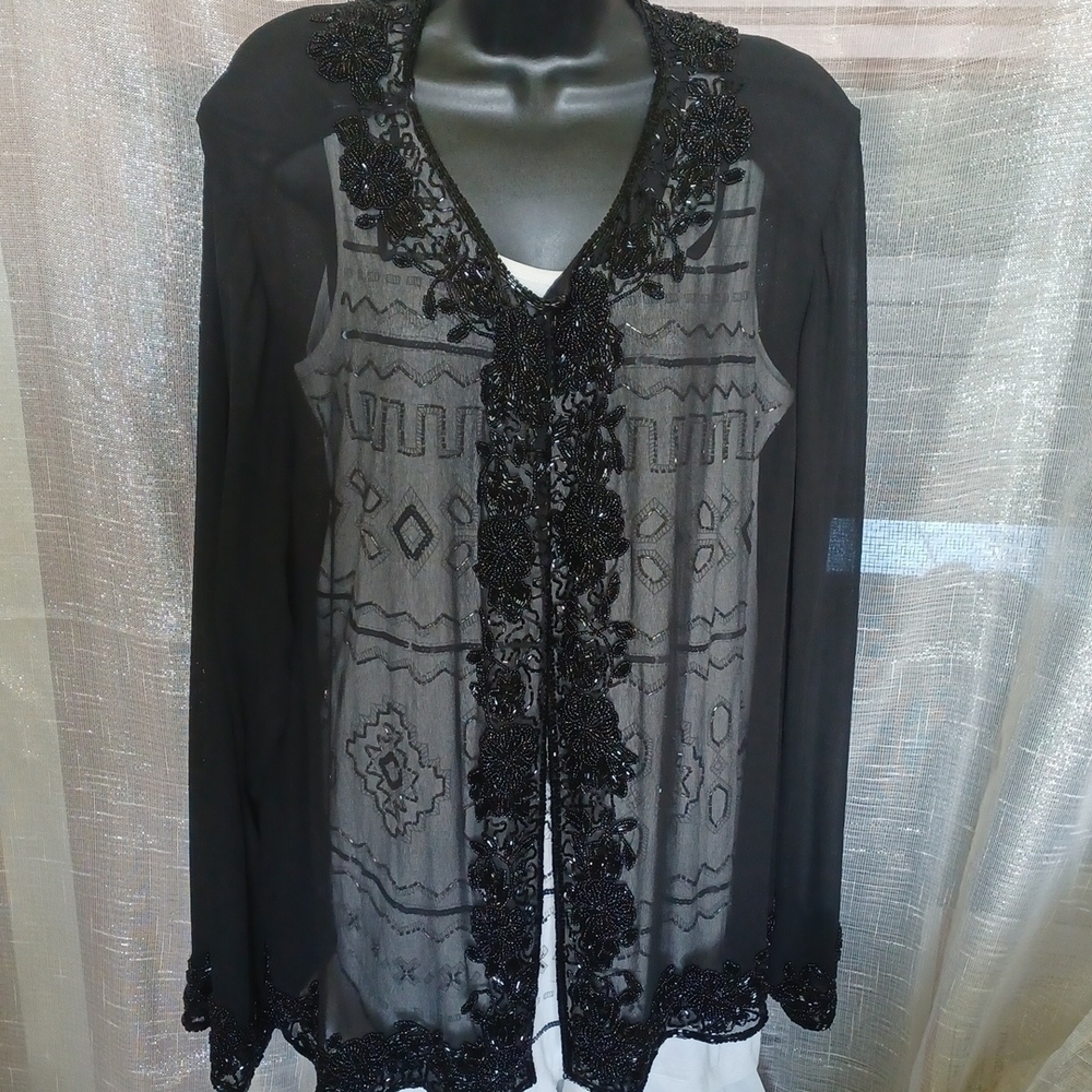 FASHION BUG Sheer Embellished Jacket/cover-up Size 26/28, perfect for wedding